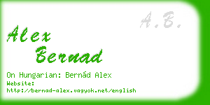 alex bernad business card